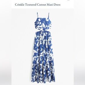 A&F Crinkle Texture Cutout Maxi Dress